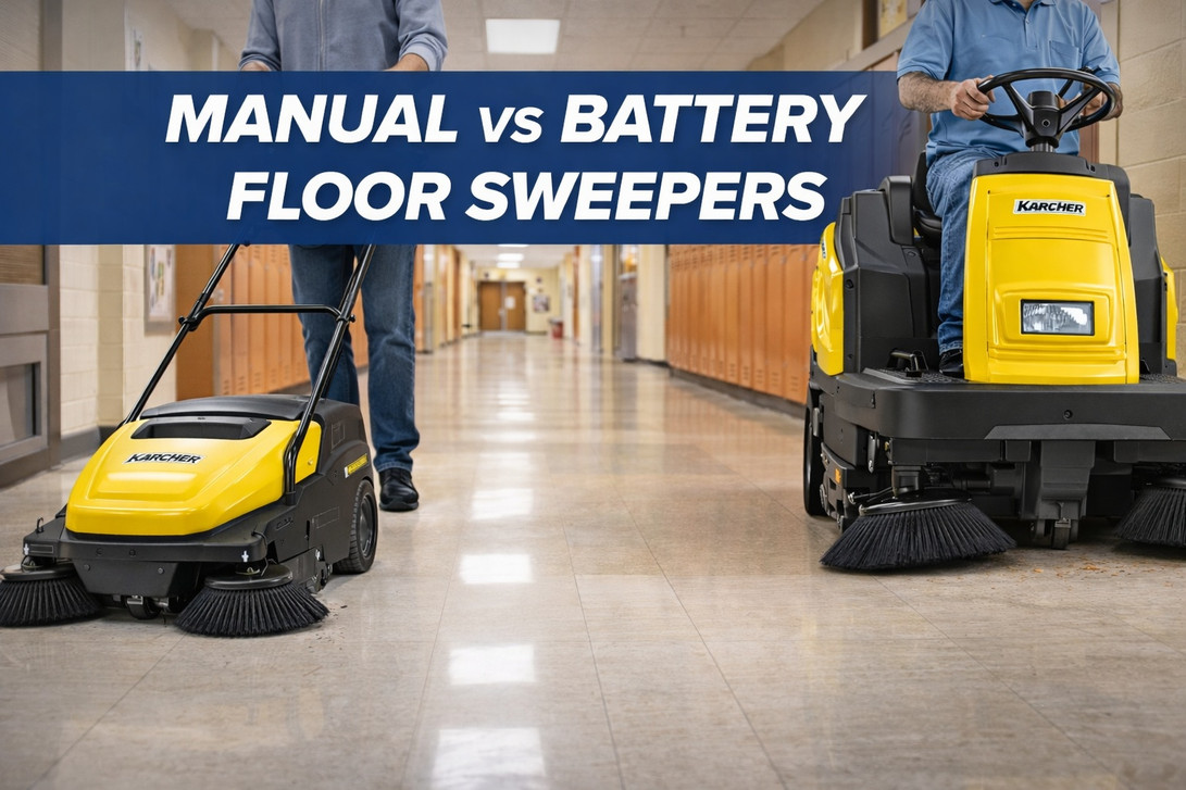 Manual Push Sweepers vs Battery Floor Sweepers - Which Is Better?
