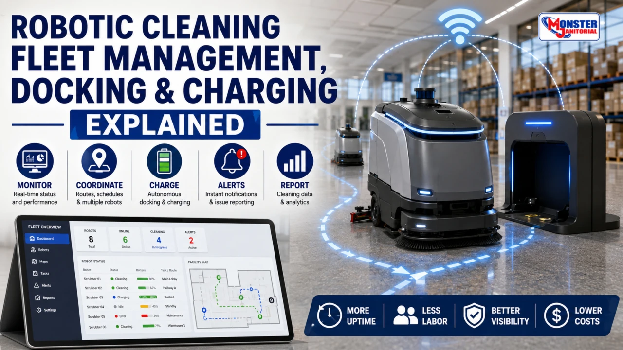 Robotic Cleaning Fleet Management, Docking & Charging Explained