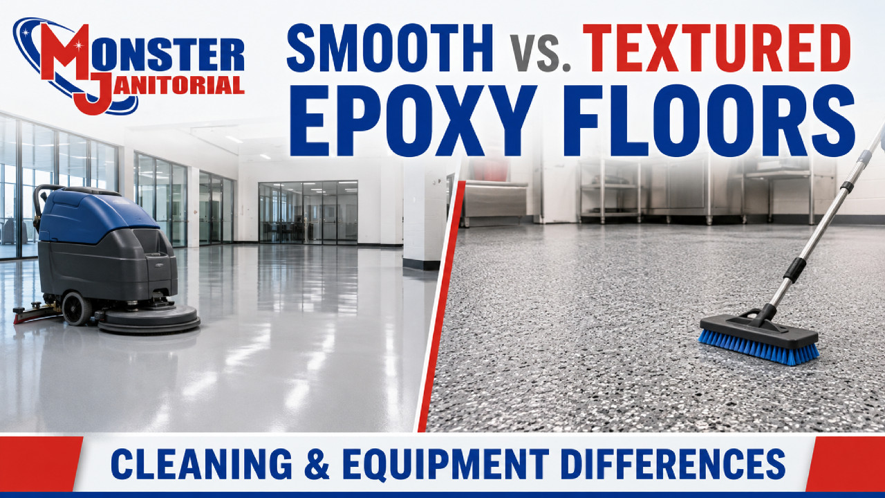 Smooth vs. Textured Epoxy Floors: Cleaning and Equipment Differences