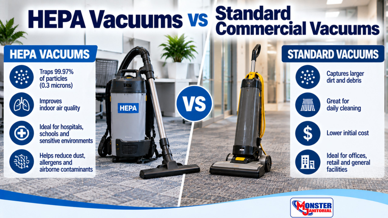 HEPA Vacuums vs Standard Commercial Vacuums