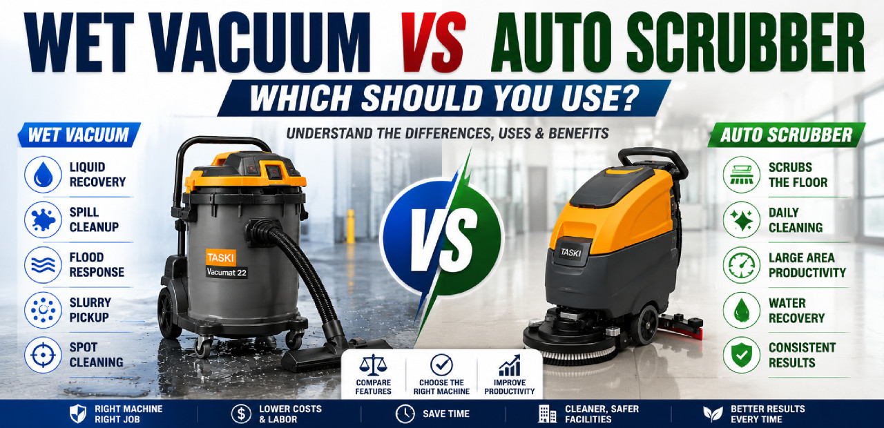 Wet Vacuum vs Auto Scrubber – Which Should You Use?