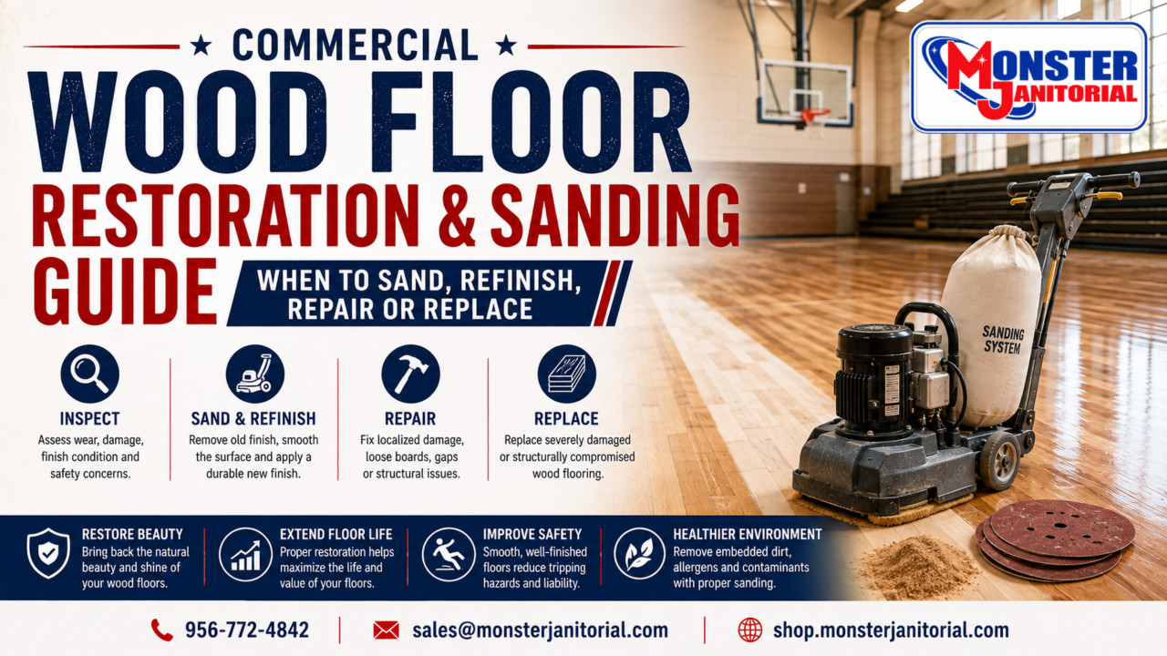 Commercial Wood Floor Restoration & Sanding Guide: When to Sand, Refinish, Repair or Replace
