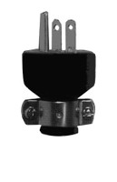 Powr-Flite JT57 - PLUG MALE 3 PRONG W/CORDCLAMP  BLACK VINYL