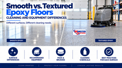 Smooth vs. Textured Epoxy Floors: Cleaning and Equipment Differences