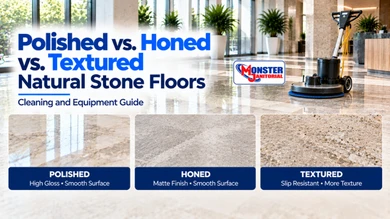 Polished vs. Honed vs. Textured Natural Stone Floors: Cleaning and Equipment Guide