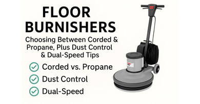 Floor Burnisher Guide – Corded vs Propane | Dust Control & Dual-Speed Machines
