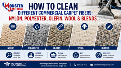How to Clean Different Commercial Carpet Fibers: Nylon, Polyester, Olefin, Wool & Blends