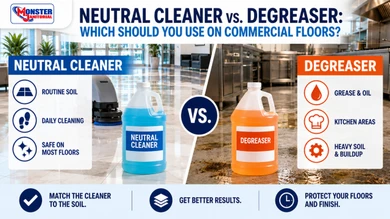Neutral Cleaner vs. Degreaser: Which Should You Use on Commercial Floors?