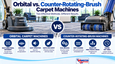 Orbital vs. Counter-Rotating-Brush Carpet Machines