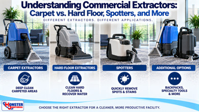Understanding Commercial Extractors: Carpet vs. Hard Floor, Spotters, and More