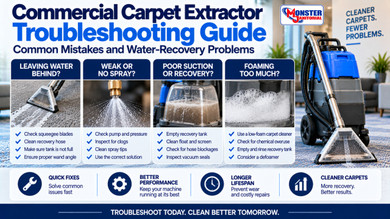 Commercial Carpet Extractor Troubleshooting Guide: Common Mistakes and Water-Recovery Problems