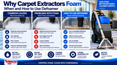 Why Carpet Extractors Foam: When and How to Use Defoamer