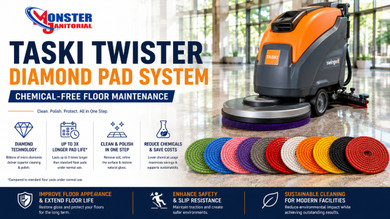 TASKI Twister Diamond Floor Pad System Guide - Programs, Pad Colors, and Floor Types