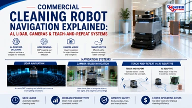 Commercial Cleaning Robot Navigation Explained: AI, LiDAR, Cameras & Teach-and-Repeat Systems