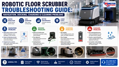 Robotic Floor Scrubber Troubleshooting Guide: Navigation, Docking, Charging & Cleaning Problems
