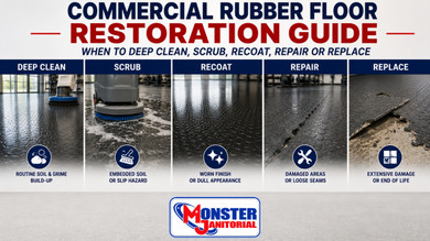 Commercial Rubber Floor Restoration Guide: When to Deep Clean, Scrub, Recoat, Repair or Replace