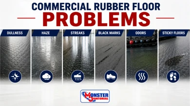 Commercial Rubber Floor Problems: Dullness, Haze, Streaks, Black Marks, Odors & Sticky Floors