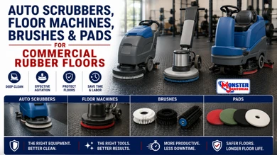 Auto Scrubbers, Floor Machines, Brushes & Pads for Commercial Rubber Floors
