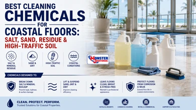 Best Cleaning Chemicals for Coastal Floors: Salt, Sand, Residue & High-Traffic Soil