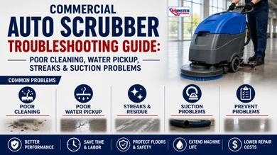 Commercial Auto Scrubber Troubleshooting Guide: Poor Cleaning, Water Pickup, Streaks & Suction Problems