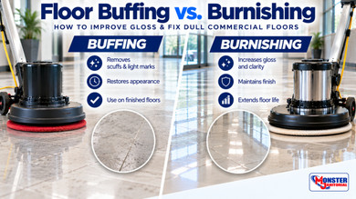 Floor Buffing vs Burnishing: How to Improve Gloss & Fix Dull Commercial Floors