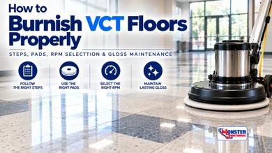 How to Burnish VCT Floors Properly: Steps, Pads, RPM Selection & Gloss Maintenance
