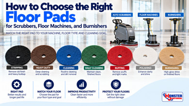 How to Choose the Right Floor Pads for Scrubbers, Floor Machines, and Burnishers