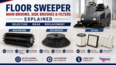 Floor Sweeper Main Brooms, Side Brushes & Filters Explained: Selection, Wear & Replacement