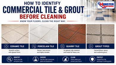How to Identify Commercial Tile & Grout Before Cleaning: Ceramic, Porcelain, Quarry Tile & Grout Types