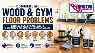 Commercial Wood & Gym Floor Problems: Dullness, Haze, Streaks, Scuffs, Black Marks, Scratches & Moisture Damage