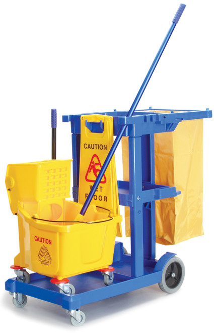 Powr-Flite JANKIT - CART KIT JAN/SAN INCL: MOP BUCKET WET FLOOR SIGN MOP HDL