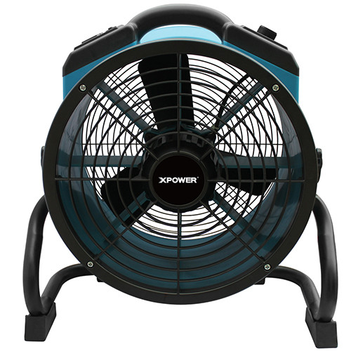 XPOWER X-34AR 14-inch high-temperature axial fan front view
Displays the heavy-duty grille, sealed motor design, and durable ABS housing for high-heat environments.