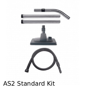 NaceCare AS2 standard accessory kit with combination carpet and hard floor tool, stainless steel wand set, and flexible vacuum hose
