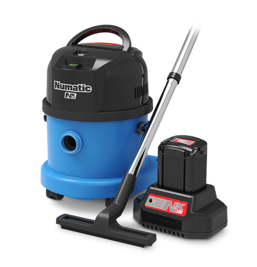 NaceCare WVB 370NX cordless wet and dry vacuum with NX300 lithium-ion battery and floor tool