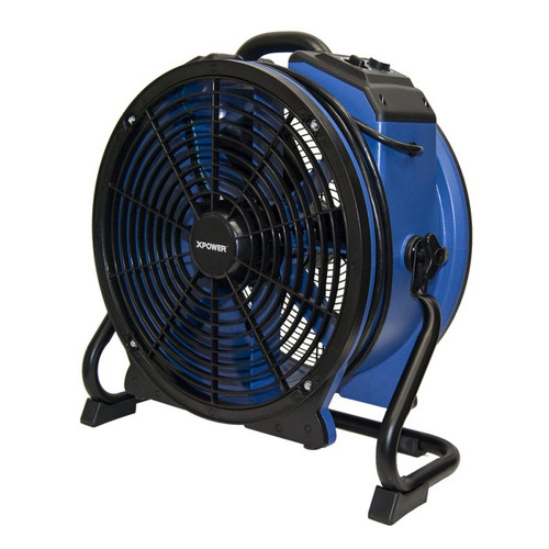 XPOWER X-48ATR professional axial fan angled view highlighting durable ABS plus PC housing and airflow output