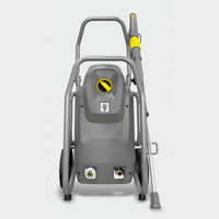 Karcher HD Mid Class Cage electric cold water pressure washer with EASY!Force trigger gun, spray lance, wheels, and protective cage frame on a white background.