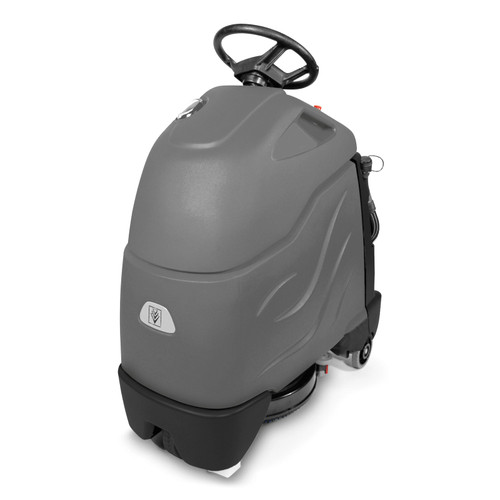 Karcher Chariot 2 iScrub 20 stand-on floor scrubber with 20 inch pad driver and 36V battery system for commercial floor cleaning.