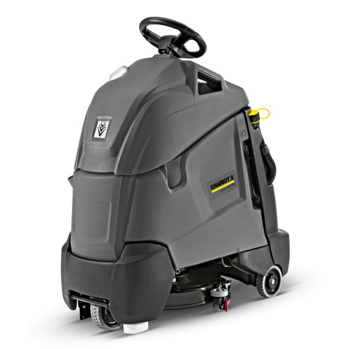 Karcher Chariot 2 iScrub 20 Deluxe ORB stand-on floor scrubber with orbital pad driver deck and AGM batteries designed for top scrubbing and finish removal.