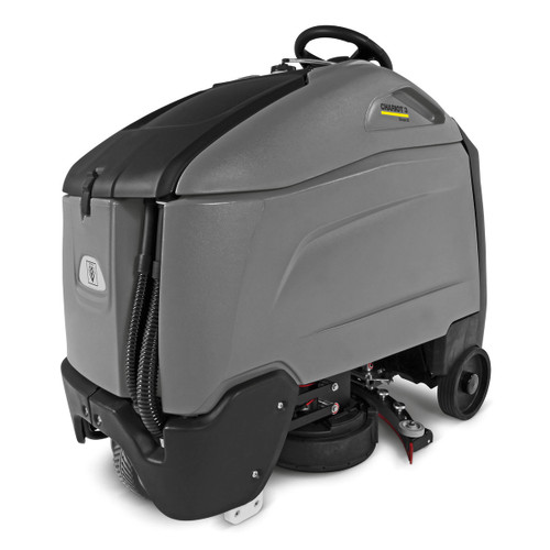 Karcher Chariot 3 iScrub 26 lithium stand-on automatic floor scrubber with 26 inch pad driver designed for high productivity commercial floor cleaning.