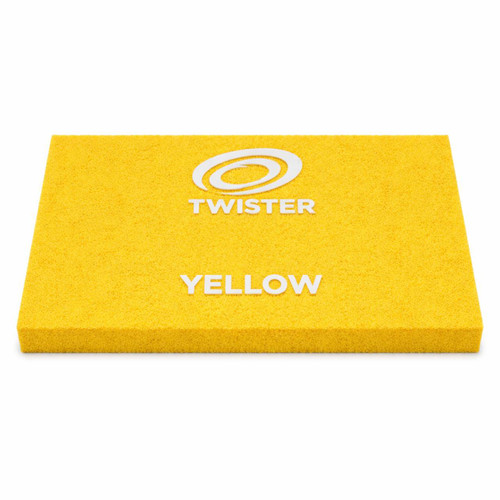 TASKI Twister Yellow diamond floor pad for surface refinement and gloss development on VCT, terrazzo, stone, and polished concrete floors