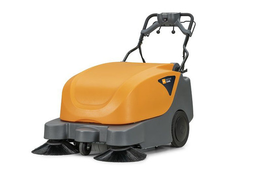 TASKI Balimat 3300 walk-behind industrial sweeper with dual side brushes and high-capacity debris hopper
