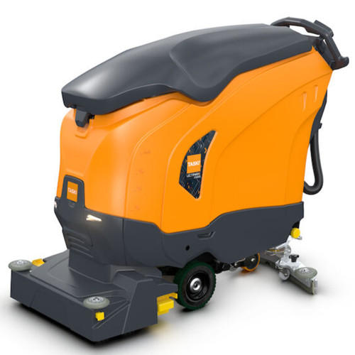 View of TASKI ULTIMAXX 2900 RB55 highlighting control panel, vacuum hoses, and operator controls