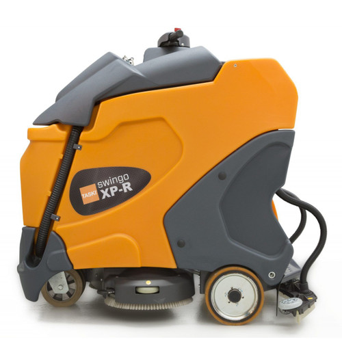 TASKI swingo XP-R ride-on floor scrubber side profile with 30 inch dual disc system