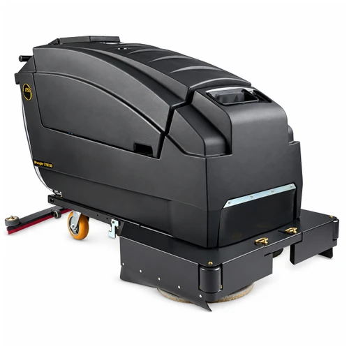 NSS Wrangler 2730DB and 3330DB dual disc walk-behind auto scrubber with powered drive, large recovery tank, curved rear squeegee, and industrial scrub deck for commercial floor cleaning.