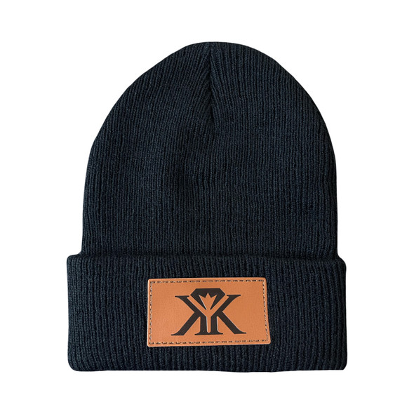 Leather Patch Beanie