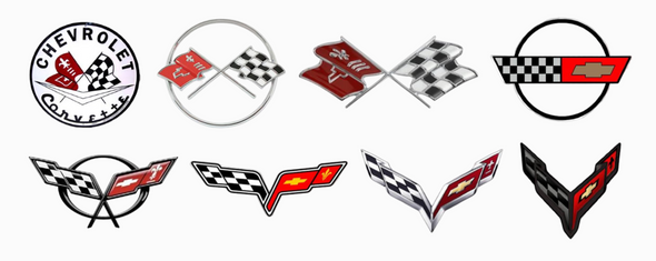 Corvette Emblem Evolution Flag (34" Wide)