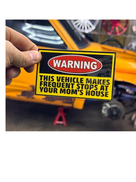 Warning!  Frequent Stop Decal