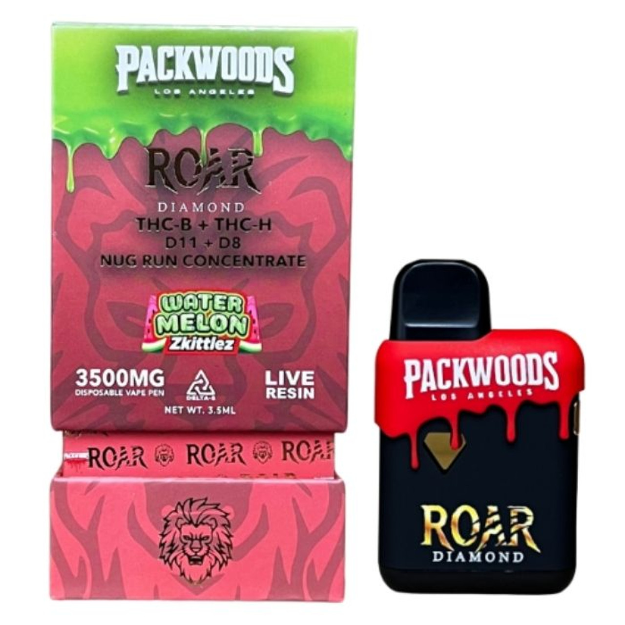 Packswood Roar Diamond THC-B - THC-H - Delta 11 - 8 Disposable Vape 3.5G