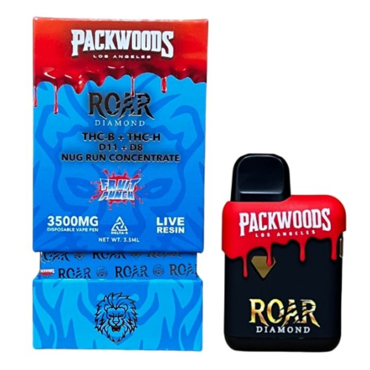 Packswood Roar Diamond THC-B - THC-H - Delta 11 - 8 Disposable Vape 3.5G