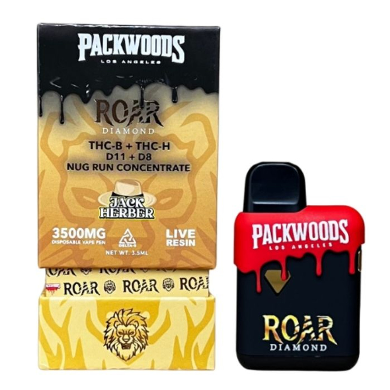 Packswood Roar Diamond THC-B - THC-H - Delta 11 - 8 Disposable Vape 3.5G